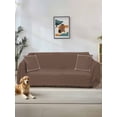 thumbnail image 1 of Pure Brown Couch Cover Sofa Covers 3 Cushion Sectional Couch, Simple Solid Color Washable Sofa Covers Slipcover Sectional Sofa Cover, Furniture Protector 71"x150", 1 of 9