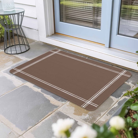 Pure Brown Door Mat Indoor Outdoor, Simple Solid Color Non Slip Welcome Mat with Rubber Backing, Absorbent Fabric Front Door Mats Entryway Rug for Home Patio Entrance 16"x24"