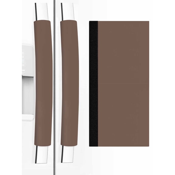 Pure Brown Refrigerator Door Handle Covers Set of 2, Simple Solid Color Kitchen Fridge Microwave Oven Dishwasher Stove Cabinet Handle Protectors, Washable Appliance Decor