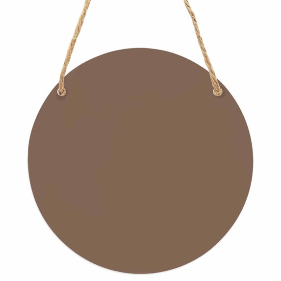 Pure Brown Round Front Door Welcome Sign, 7.8 Inch Wall Hanging Decor for Indoor Outdoor, Simple Solid Color Home Porch Hanger Decorations for Holiday Gift