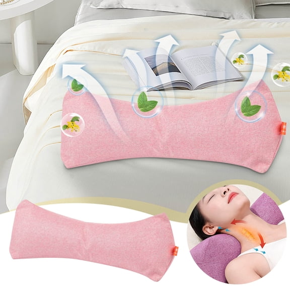 Pure Buckwheat Shells Shaped Neck Pillow, Elastic Comfortable Support, Improved Blood Circulation, Multi Use Sleep Pillow for Side Back Sleepers and Independence Day Home Health Care