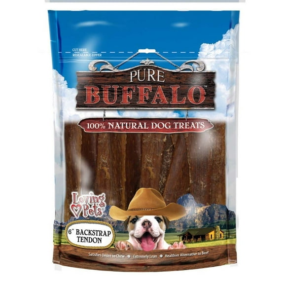 Loving Pets Pure Buffalo Dental Dog Treats, 6", 20 Ct