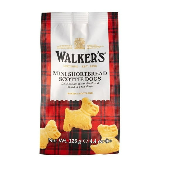 Pure Butter Shortbread Mini Scottie Dogs By "Walkers" (2) 4.4oz Bags
