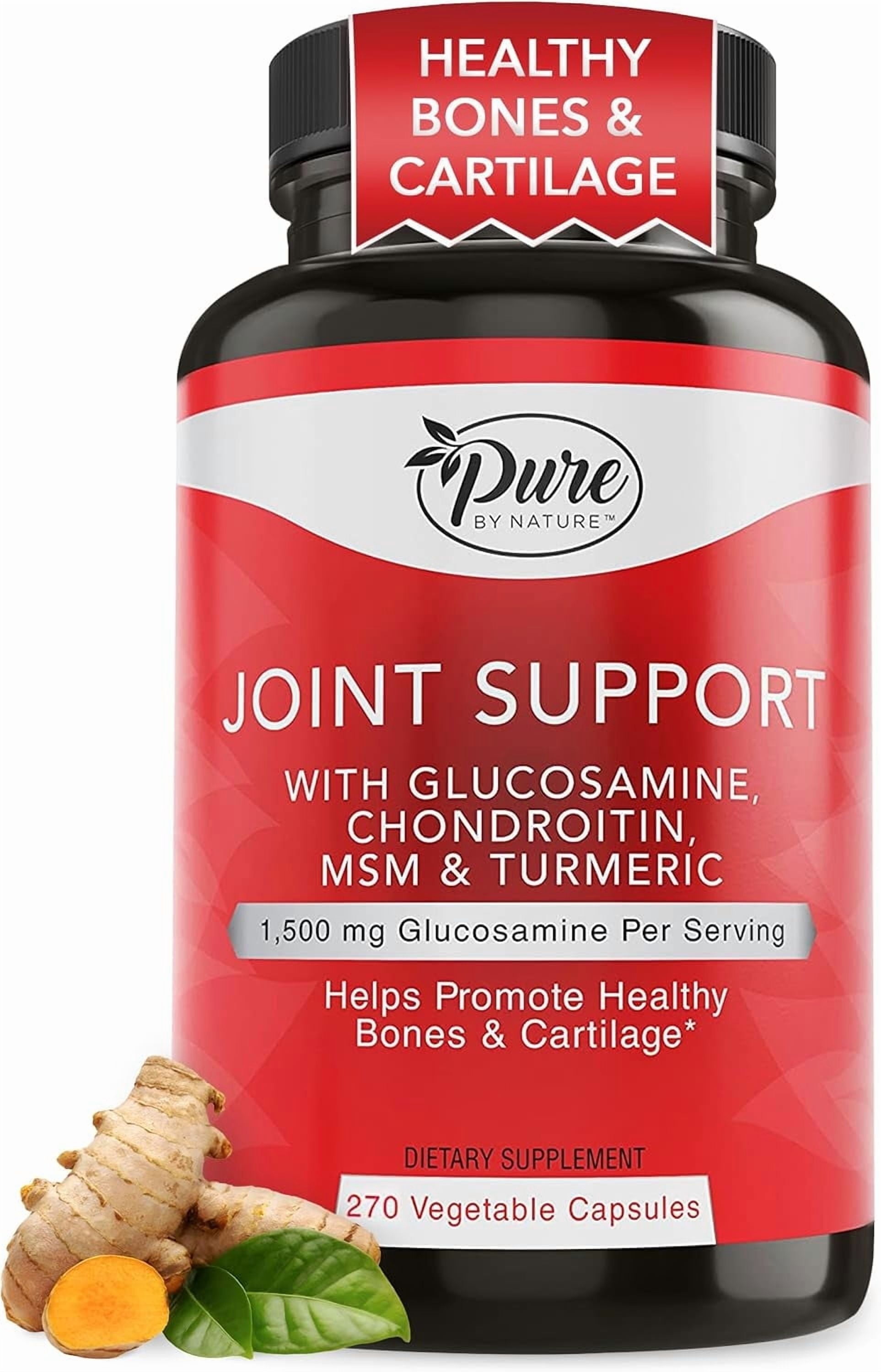 Pure By Nature, Joint Support Supplement, Glucosamine, Chondroitin,  Turmeric, MSM, 270 Capsules - Walmart.com