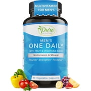 Pure By Nature One-Daily Multivitamin for Men Immune Support Energy 60 Veggie Capsules