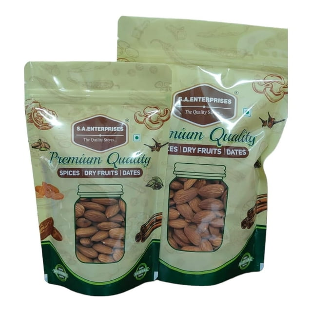 Pure California Almond Nuts By S.A.Enterprises 200gm, | Nutritious Healthy Snacking Good For Health | 7.0 Ounce