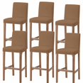 thumbnail image 1 of Pure Caramel Bar Stool Covers - Stretch Dining Chair Covers Set of 6, Modern Solid Color Minimalist Art Bar Chair Cover Removable Counter Stool Pub Chairs Slipcovers Protectors for Kitchen/Cafe, 1 of 8
