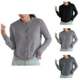 thumbnail image 1 of Pure Cardigan Twin Sets For Women Round Neck Long Sleeve Button Down Soft & Warm Sweater Cardigan Sweaters for Women, 1 of 2