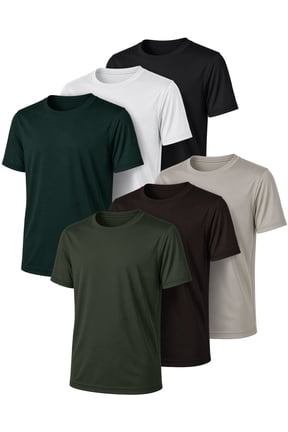 Boys Athletic Shirts, 6 Pack Dry Fit Short Sleeve Boys T-Shirts, Basketball Baseball Soccer Tee, Kids Youth & Teens, Quick-Dry and Moisture-Wicking, Sizes 2T-18/20