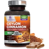 Organic Ceylon Cinnamon Supplement 1800mg - Extra Strength Certified Organic Ceylon Cinnamon Powder Pills - Energy & Heart Support Antioxidant for Women & Men, Bottled in USA, Non-GMO - 120 Capsules