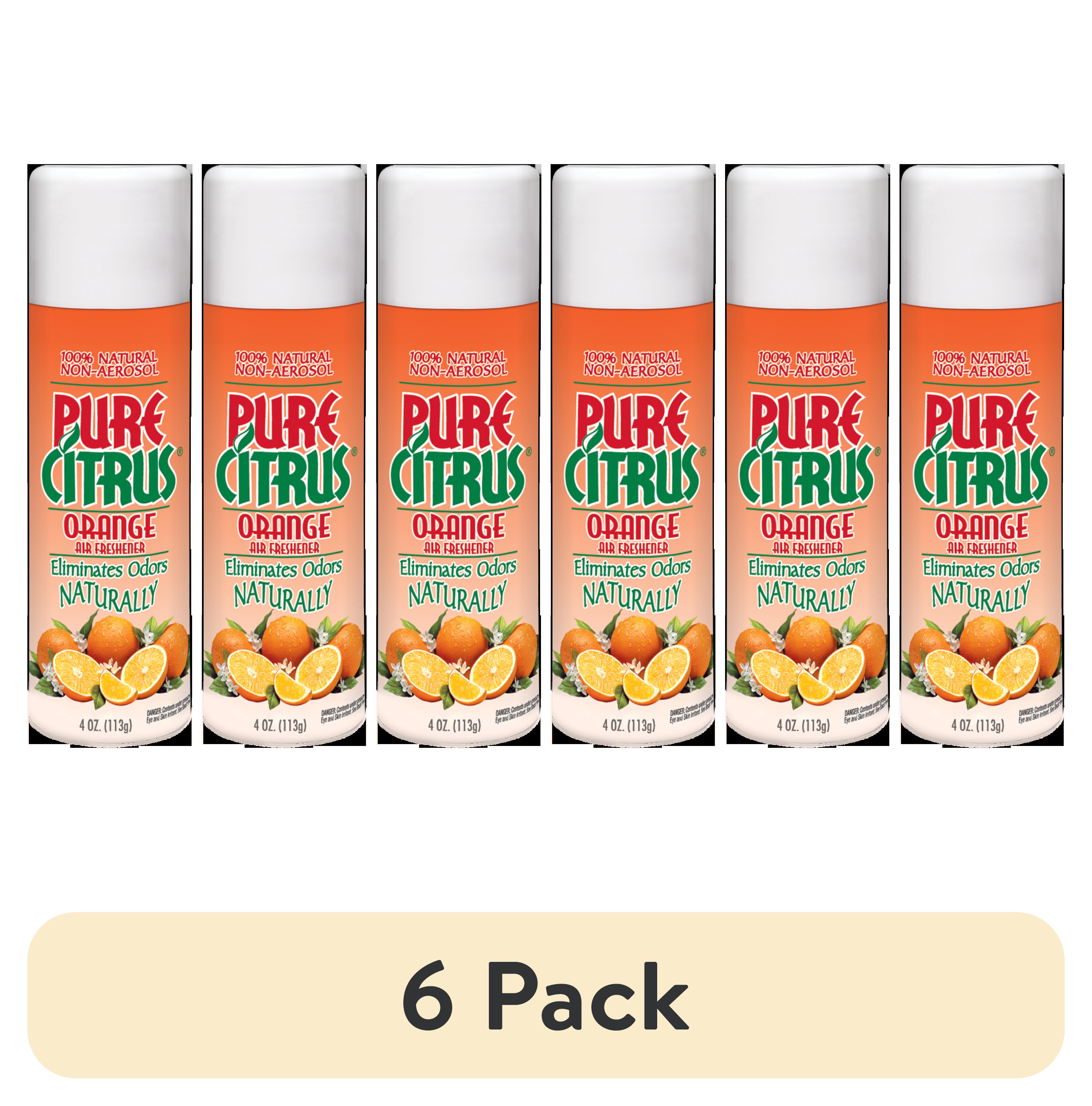 (6 pack) Pure Citrus Orange Air Freshener, 4oz. Orange Scented Non