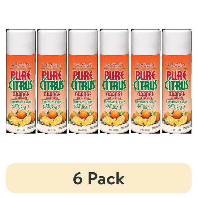(6 pack) Pure Citrus Orange Air Freshener, 4oz. Orange Scented Non