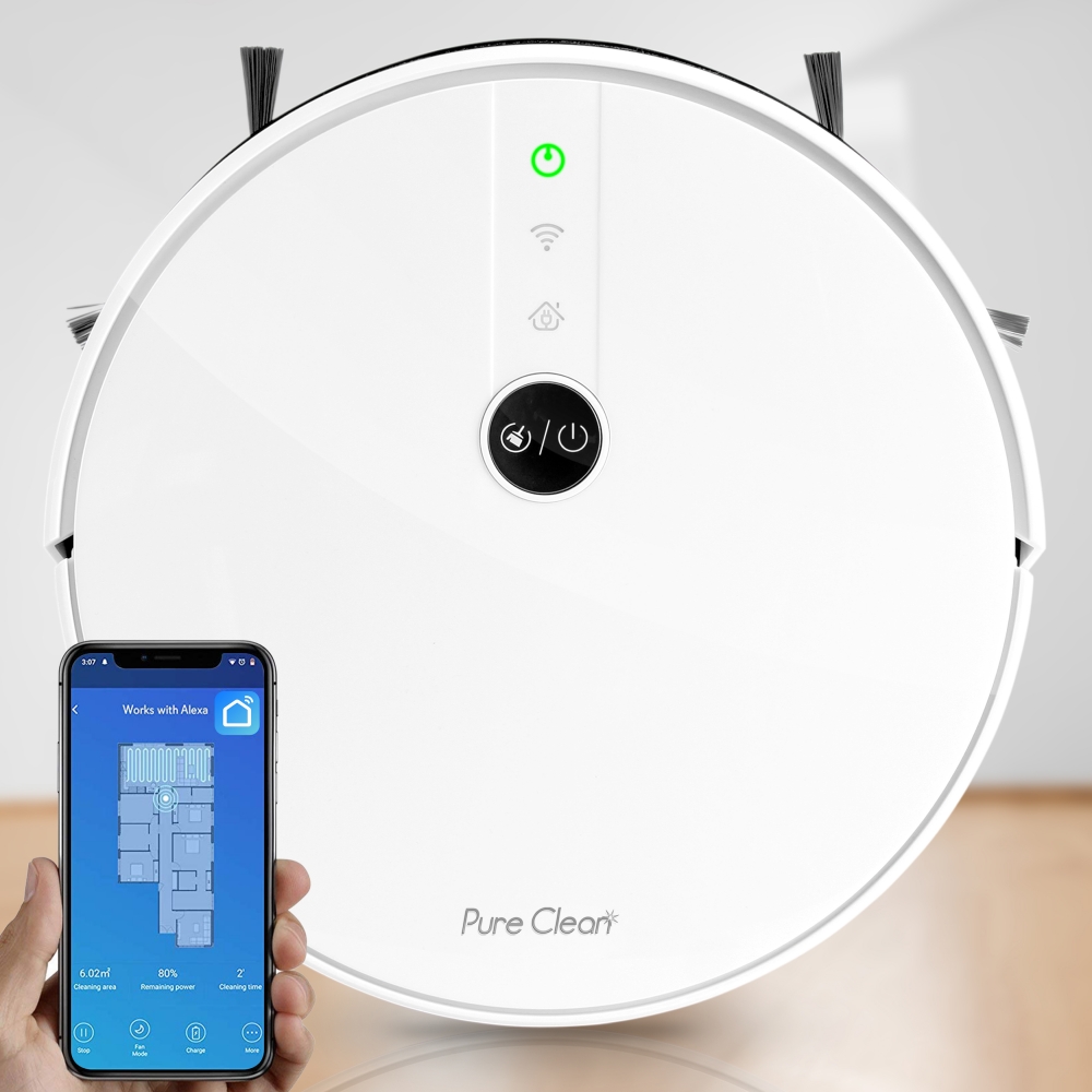 Pure Clean PUCRC455 - Smart Robot Vacuum - Robot Cleaning Vacuum with WiFi App and Wireless Remote Control - image 1 of 9