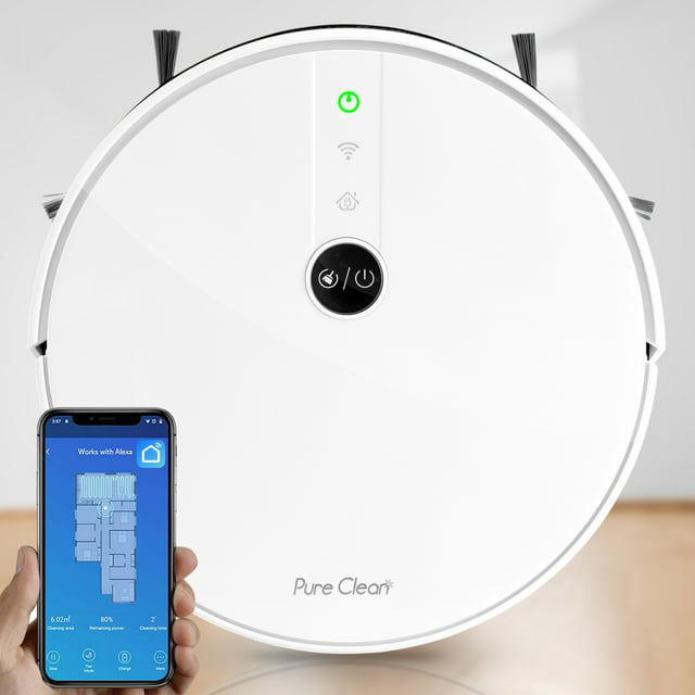 Pure Clean PUCRC455 - Smart Robot Vacuum - Robot Cleaning Vacuum with WiFi App and Wireless Remote Control