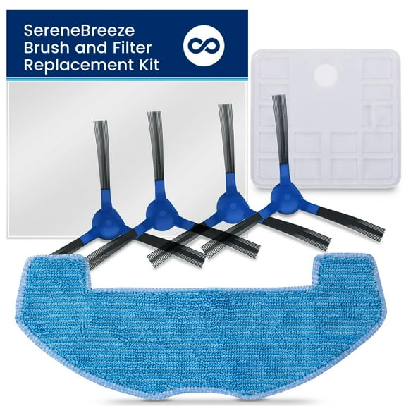 Pure Clean Spare Parts Kit for Smart Robot Vacuum Cleaner, Works with PUCRCVAC100BK and PUCRCVAC100WT