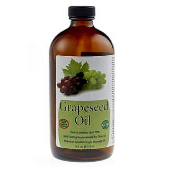 Pure Cold Pressed Grape Seed Oil 16 oz GLASS