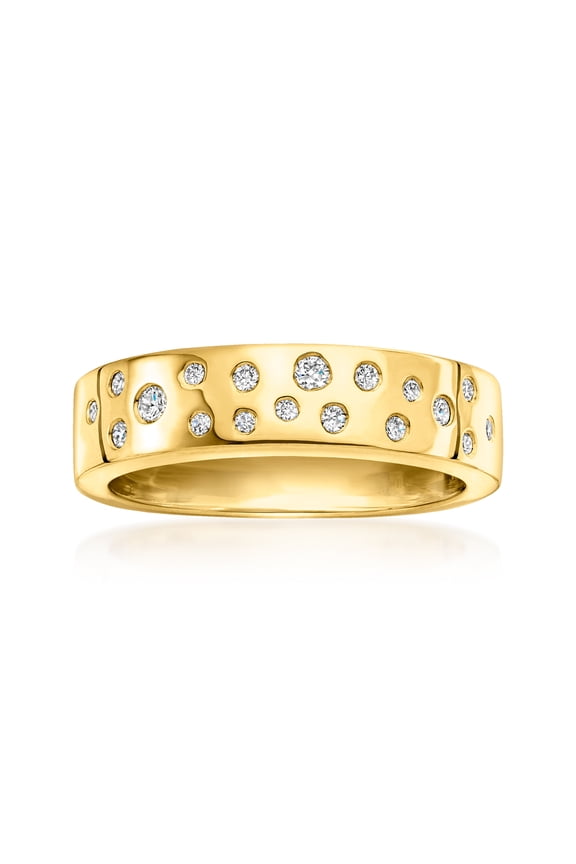 Pure Collection by Ross-Simons 0.20 ct. t.w. Scattered Lab-Grown Diamond Ring in 18kt Gold Over Sterling, Women's, Adult