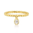 thumbnail image 1 of Pure Collection by Ross-Simons 0.22 Carat Pear-Shaped Lab-Grown Diamond Charm Beaded Ring in 18kt Gold Over Sterling, Women's, Adult, 1 of 5