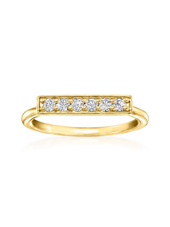 Pure Collection by Ross-Simons 0.25 ct. t.w. Lab-Grown Diamond Bar Ring in 18kt Gold Over Sterling, Women's, Adult
