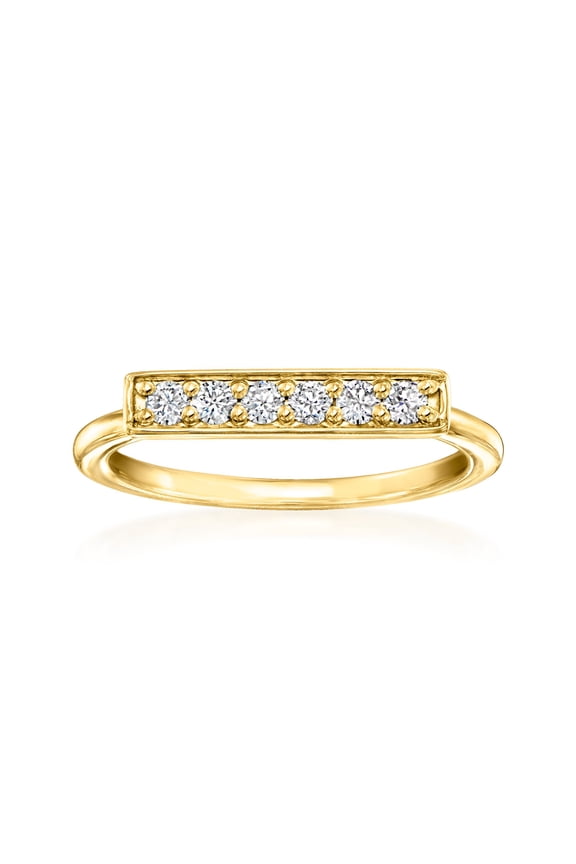 Pure Collection by Ross-Simons 0.25 ct. t.w. Lab-Grown Diamond Bar Ring in 18kt Gold Over Sterling, Women's, Adult