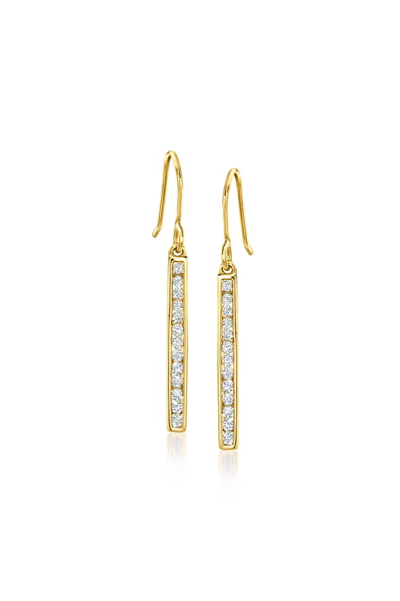 Pure Collection by Ross-Simons 0.25 ct. t.w. Lab-Grown Diamond Linear Bar Drop Earrings in 18kt Gold Over Sterling, Women's, Adult