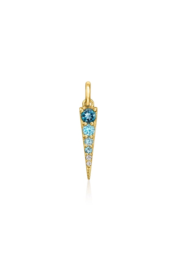 Pure Collection by Ross-Simons 0.25 ct. t.w. White and Tonal Blue Topaz Geometric Charm in 14kt Yellow Gold, Women's, Adult