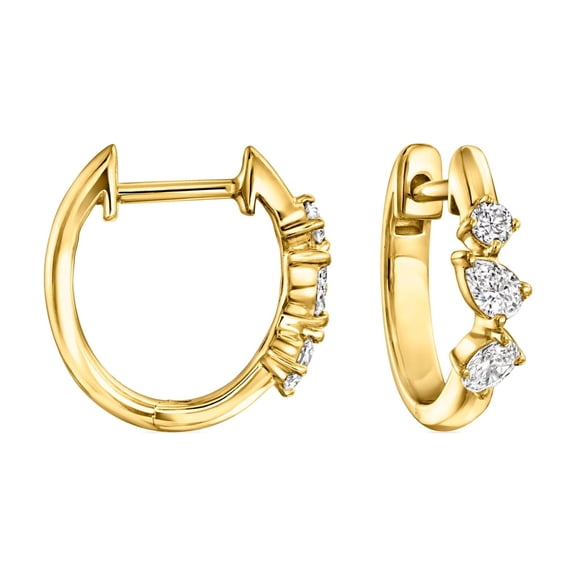 Pure Collection by Ross-Simons 0.30 ct. t.w. Multi-Shaped Lab-Grown Diamond Hoop Earrings in 18kt Gold Over Sterling, Women's, Adult
