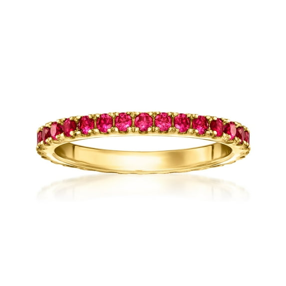Pure Collection by Ross-Simons 1.10 ct. t.w. Lab-Grown Ruby Eternity Band in 18kt Gold Vermeil, Women's, Adult
