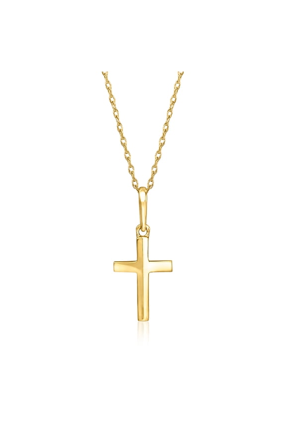 Pure Collection by Ross-Simons 14kt Yellow Gold Modern Cross Pendant Necklace, Women's, Adult