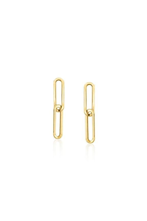 Pure Collection by Ross-Simons 14kt Yellow Gold Paper Clip Link Drop Earrings, Women's, Adult