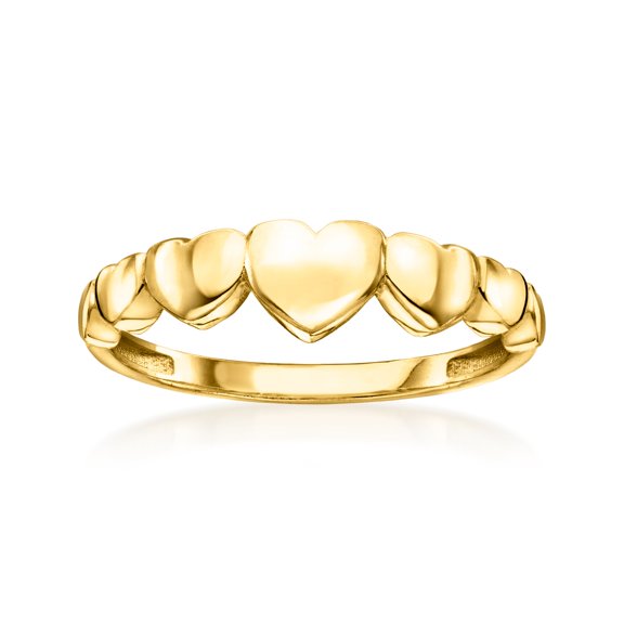Pure Collection by Ross-Simons 18kt Gold Over Sterling Graduated Heart Ring, Women's, Adult