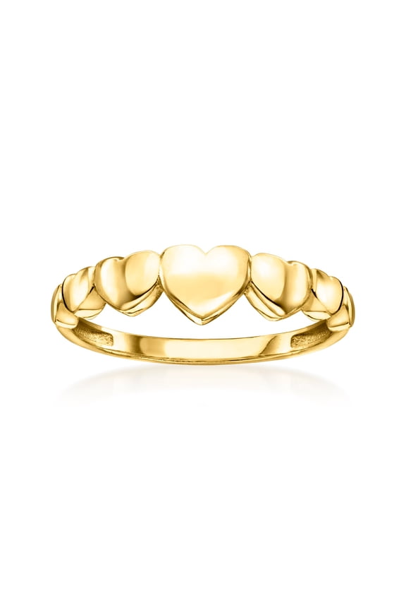 Pure Collection by Ross-Simons 18kt Gold Over Sterling Graduated Heart Ring, Women's, Adult