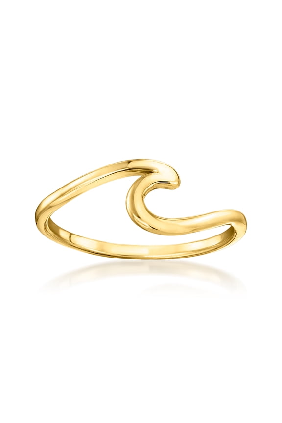 Pure Collection by Ross-Simons 18kt Gold Over Sterling Wave Ring, Women's, Adult
