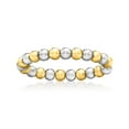 thumbnail image 1 of Pure Collection by Ross-Simons 3mm Sterling Silver and 14kt Yellow Gold Bead Stretch Ring, Women's, Adult, 1 of 7
