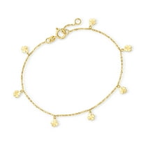 Pure Collection by Ross-Simons Italian 14kt Yellow Gold Clover Station Bracelet, Women's, Adult