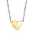 thumbnail image 1 of Pure Collection by Ross-Simons Italian 14kt Yellow Gold Heart and Sterling Silver Curb-Link Necklace, Women's, Adult, 1 of 5