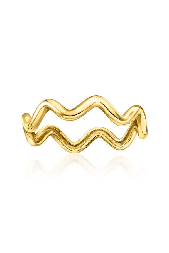 Pure Collection by Ross-Simons Italian 14kt Yellow Gold Zigzag Ring, Women's, Adult
