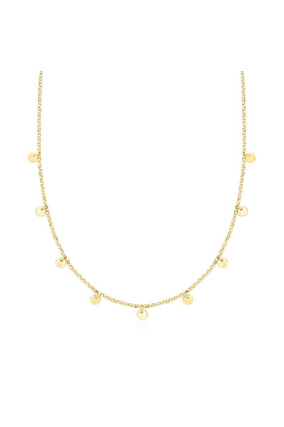 Pure Collection by Ross-Simons Italian 18kt Gold Over Sterling Disc Station Necklace, Women's, Adult