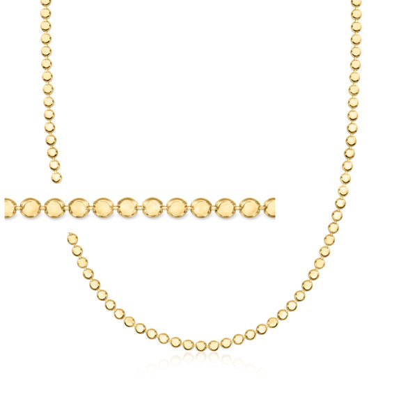 Pure Collection by Ross-Simons Italian 18kt Gold Over Sterling Flat-Bead Necklace, Women's, Adult