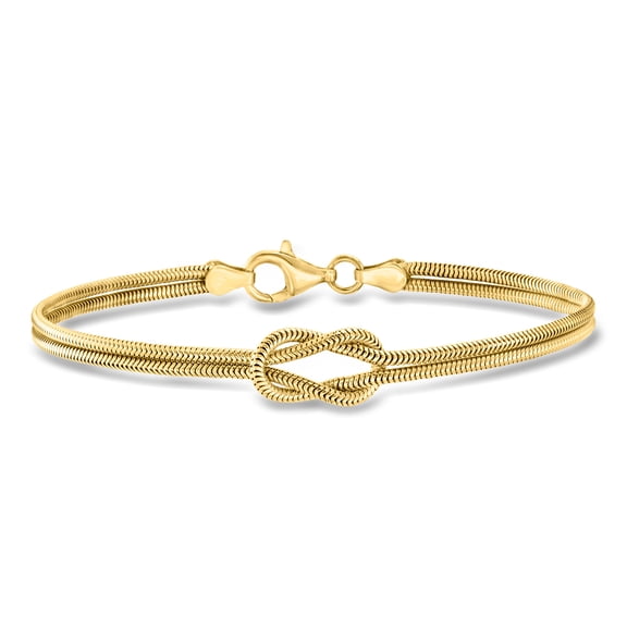Pure Collection by Ross-Simons Italian 18kt Gold Over Sterling Knot Snake-Chain Bracelet, Women's, Adult