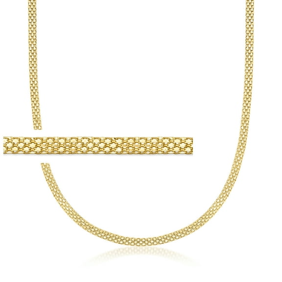 Pure Collection by Ross-Simons Italian 3.7mm 18kt Gold Over Sterling Bismark-Link Necklace, Women's, Adult