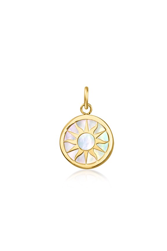 Pure Collection by Ross-Simons Italian Mother-Of-Pearl Sun Charm in 14kt Yellow Gold, Women's, Adult