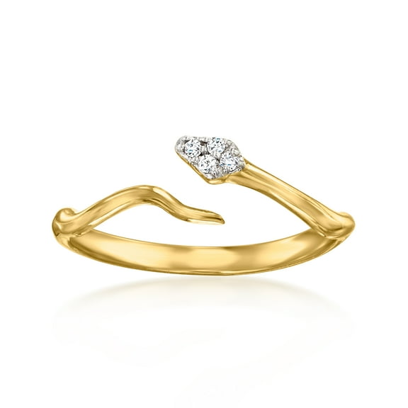 Pure Collection by Ross-Simons Lab-Grown Diamond Snake Bypass Ring in 18kt Gold Over Sterling, Women's, Adult