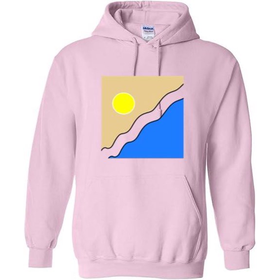 Pure Color Abstract Beach Minimalist Ocean Wave Graphic Art Hoodie, for men & women, up to size 5XL