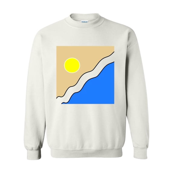 Pure Color Abstract Beach Minimalist Ocean Wave Graphic Sweatshirt, for men & women, up to size 5XL