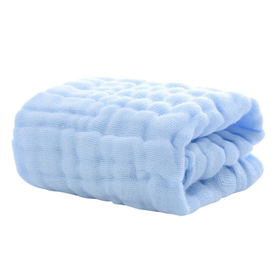 Pure Color Baby Small Square Towel Boy'S Handkerchief Baby Face Wash Towel Blue A,Towel*1 Piece