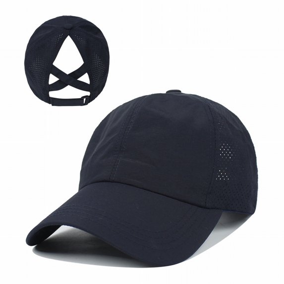 Pure Color Baseball Cap for Women Men Mesh Breathable Sports Hat Comfort Daily Casual Lightweight Baseball Cap Womens Ponytail Hat Adjustable Summer Sun Hat Outdoor Sports Pre-Curved Visor
