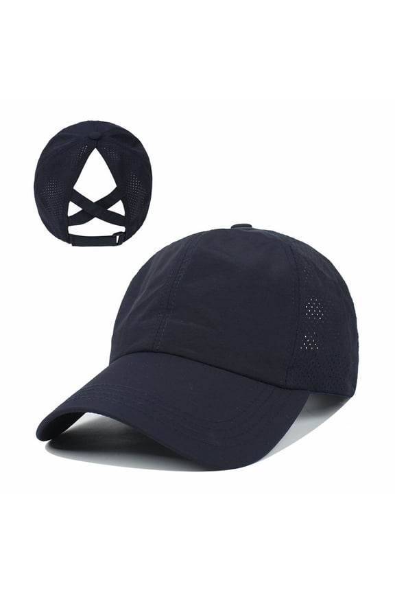 Pure Color Baseball Cap for Women Men Mesh Breathable Sports Hat Comfort Daily Casual Lightweight Baseball Cap Womens Ponytail Hat Adjustable Summer Sun Hat Outdoor Sports Pre-Curved Visor