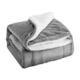 thumbnail image 1 of Pure Color Berber Fleece Blanket Couch Solid Color Bed Blanket Sheet (Grey), 1 of 5