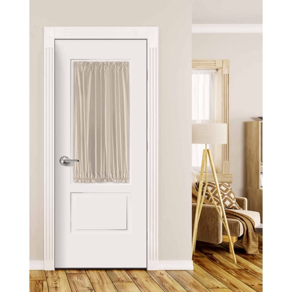 Pure Color Blackout Curtains, French Door Curtains for Door Window, Aesthetics Contemporary Luxury Privacy Drapery for Patio/Sidelight Doors, 1 Panel with Tieback, 25 x 40 Inches
